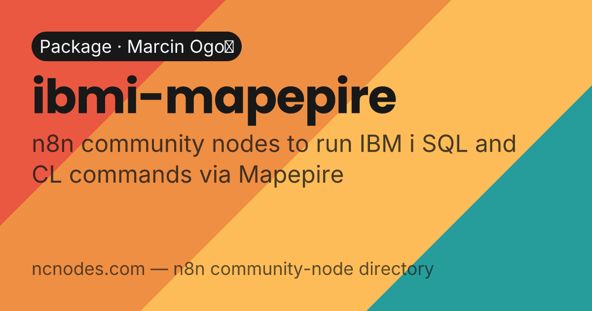 n8n-nodes-ibmi-mapepire | n8n community package | NCNodes