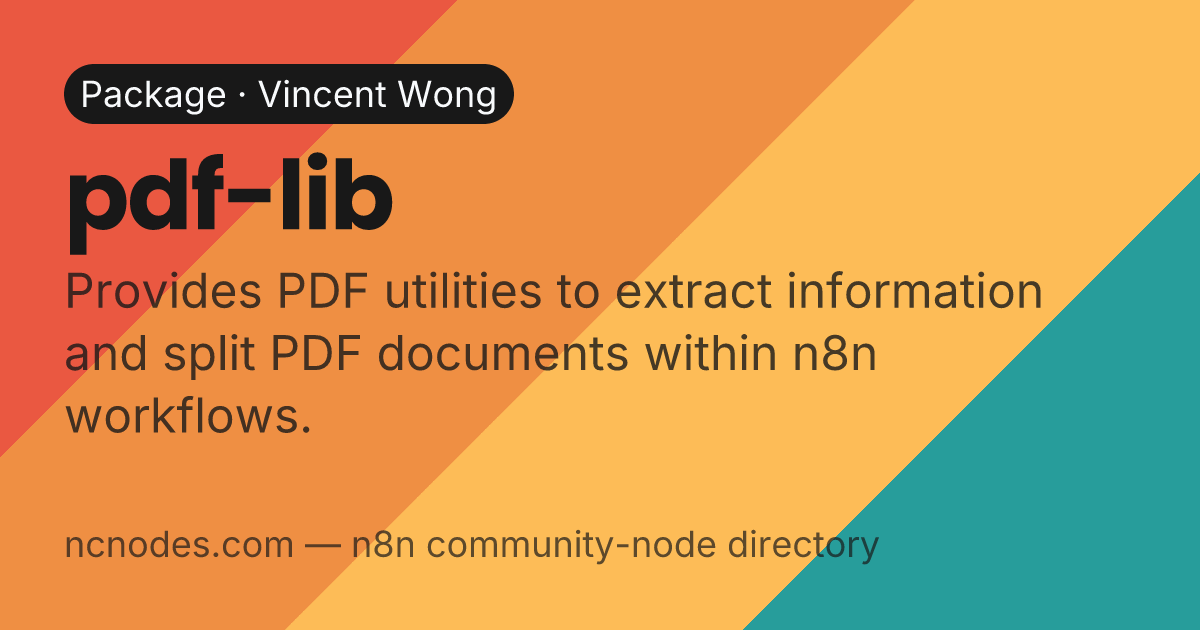 n8n-nodes-pdf-lib | n8n community package | NCNodes